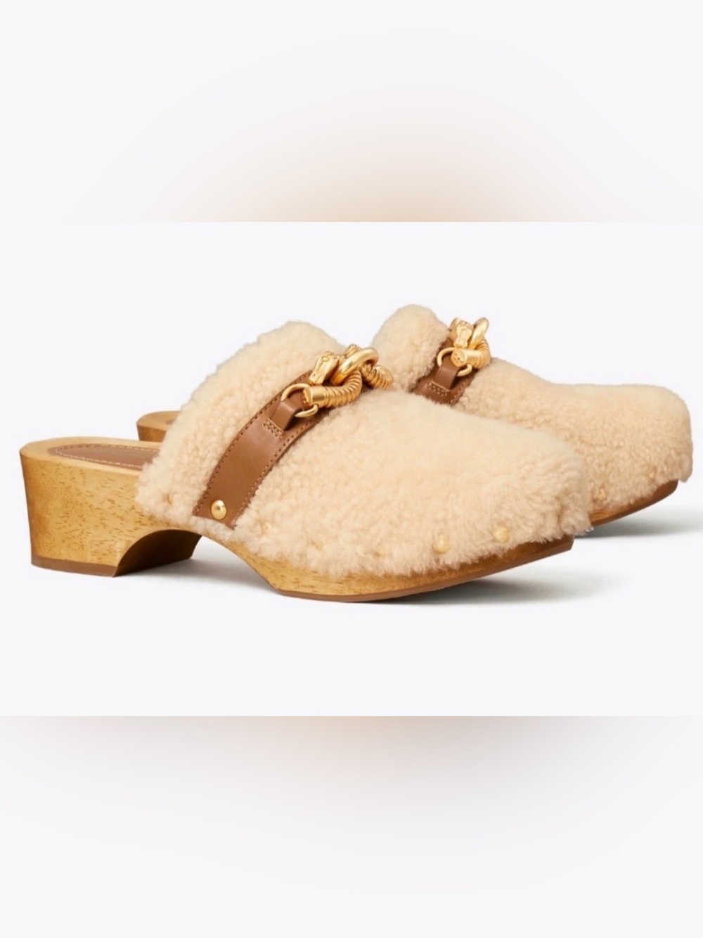Tory Burch • Shearling Clogs with Horse Detail (7)